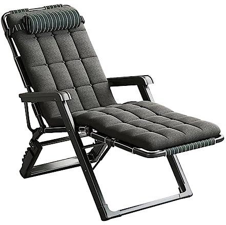 Tragbarer, faltbarer Liegestuhl mit 5 Positionen verstellbarer Rückenlehne, Stahlrahmen, Outdoor-Loungesessel für Strand, Terrasse, Pool und Rasen, entspannen Sie sich in Komfort (Farbe: YH 003)