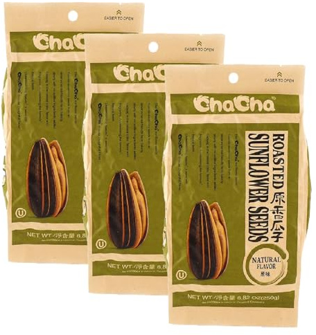 ChaCha Roasted Sunflower Seeds - Plain 250G (Pack of 3)
