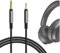 GEEKRIA Audio Cable Compatible with QuietComfort, QC Ultra/SE/45/35 II/3, NC700 Headphones, 2.5mm to 3.5mm Replacement Stereo Cord (Black 5.6 ft/1.7 m)