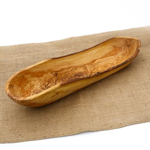Corbeille à Pain Rustique en Bois d'Olivier, Pièce Unique Artisanale