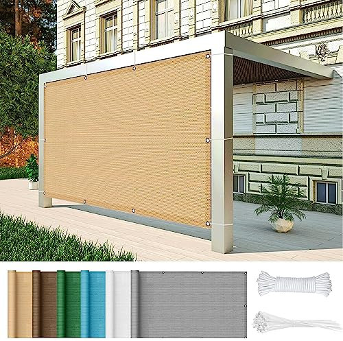 Vela baldacchino 1,4 x 6,5 m, blocco UV per giardino, patio, cortile, piscina e attività all'aperto, include corda inclusa, color crema