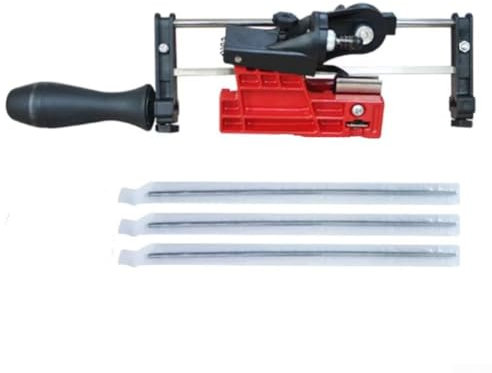 HpLive Chain Guide Sharpener for Chainsaw with 3 Files, Multifunctional Sharpening Tool for Chainsaws, Metal Frame, 30 x 16 x 6 cm