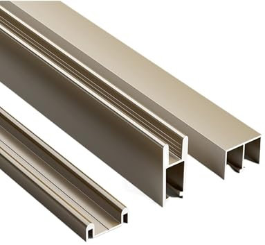 Three-piece Gold Glass Sliding Door Track, 8mm Thickness Available, 30-200cm, Suitable for Home Kitchens(140cm)