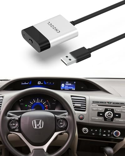 CHOOCL Bluetooth Car Adapter with USB Cable Work for Honda Civic, Bluetooth Adapter for Car Music with High-Definition aptX,aptX-LL,aptX-HD Audio Streaming