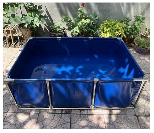Robuster Aufstellpool mit rechteckigem Stahlrahmen – 2,0 x 1,0 x 61 cm großer Familien-Außenpool, faltbares, wetterfestes Design, einfache Lagerung, 1200 l Fassungsvermögen, perfekt für Somm