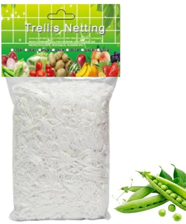 Trellis Net with Large Mesh Size for the Perfect Growth of Tomatoes, Cucumbers and Climbing Plants, White Vines, Trellis Growing Net, Outdoor Indoor Mesh for Grapevines