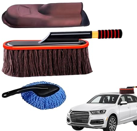 Krmoau Brosse de voiture - Plumeau dépoussiérant - Brosse de nettoyage - Poils doux - Pour l'entretien du véhicule et du camion