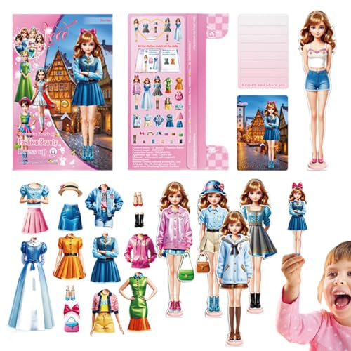 Generisch Kleiderspiele - Mode Magnet Papierpuppe | Kleinkinder Aktivitäten Magnetisches Anziehspiel Mit Klebespiel Buch, Pädagogisches Spielzeug Für Kinder