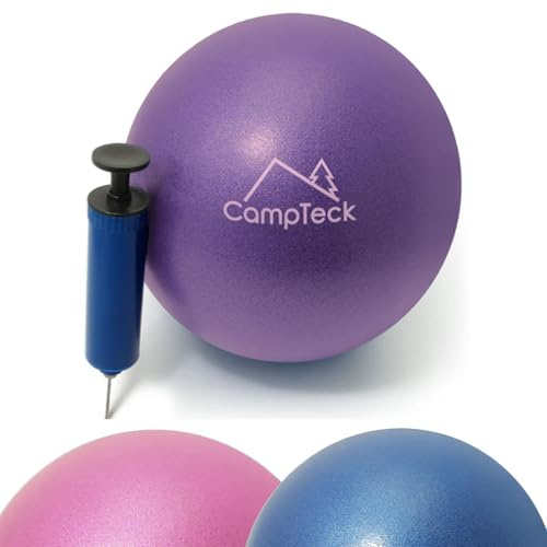 CampTeck Yoga Pilates Ball Plastic Anti Burst 23cm Pilates Ball for Exercise, Gym, Fitness, Core Training etc With Hand Pump