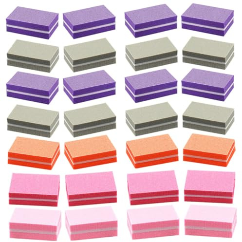 Yardenfun 50stücke Bogennagelfeile mit Polierblock Nagelpflege Acrylnägel Maniküre-werkzeuge Nagelfeilen für Naturnägel und Zehennägel