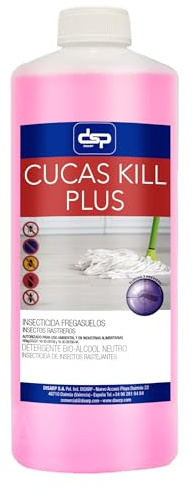 CUCAS KILL PLUS Insecticida Fregasuelos, Elimina Hormigas, Cucarachas y Arañas, Efecto Preventivo 15 Días, Aroma Neutro