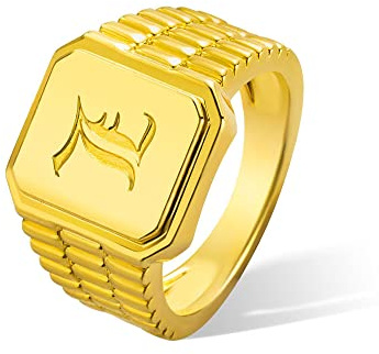 Anelli con sigillo personalizzati per uomo in argento sterling 925 Anello con iniziali personalizzato con nome inciso Gioielli regalo per il compleanno Anello da mignolo in oro per uomo Papà Padre