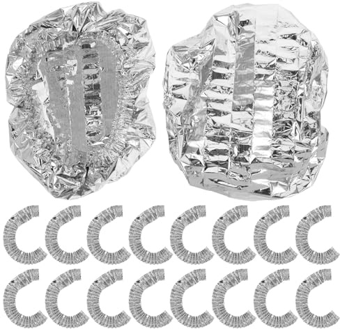 TOYANDONA 50Pcs Food-Grade Aluminum Foil Insulation Covers for Food Storage, Elastic Pot and Dinner Plate Covers for Fresh Keeping and Heat Retention, Reusable Kitchen Foil Wraps for Indoor