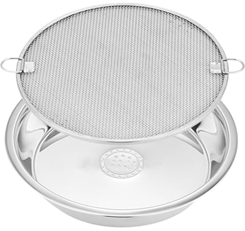 HOODANCOS Rejilla de Drenaje de Acero Inoxidable 304 para Frutas y Verduras Red de Malla para Escurrir Aceite y Agua Colador Metálico Multifuncional para Cocina Doméstica