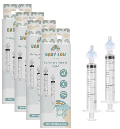 Babylou Care | Nässprutor för spädbarn | Set med 8 sprutor | Rengöring och bevattning av näsan | Återanvändbar och BPA-fri | från 4 månader