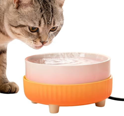 Wärmenapf für Haustiere, Intelligenter Keramik Hundenapf, Thermostatisch Wassernapf Trinknapf, Beheizte Trinkschale Wasserschüssel, für Welpen Wintergeeignete Tränke für Haus Reisen Balkon