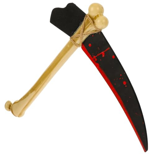 WRITWAA Hoz de Hueso para Disfraz de Halloween Apariencia Realista, Resistente Rotura Desgaste, Adecuado para Decoración y Actuación Escenario