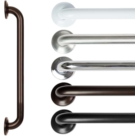 Vive Grab Bar for Bathtubs and Showers - Handicap Bathroom Safety Rail for Elderly - Wall Senior Handle for Tub, Toilet, Bath - Disability Assist Device Accessories Handrail | Assistance Product, Heavy Duty Shower Handles, Handicap Grab Bars, Stainless Steel, Multipurpose, 440 lbs (Dark Bronze)