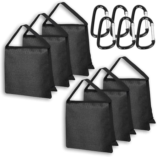 EMART Upgraded Heavy Duty Sandbag, Photo Video Studio Weight Bag Saddlebag Design for Photography Light Stand Tripod, Umbrella Base, Camping, Pop up Tent, Fishing Chair - 6 Pack