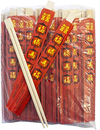 MINGCHENCN - Bambus Essstäbchen, Rot (21cm), (1 X 50 PCS)