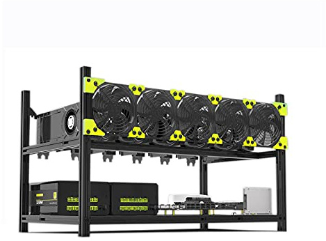 VEDDHA 6 GPU Mining Rig Rahmen Aluminium Open Air stapelbar Halter Miner ETH LTC BTC 6 GPU Gehäuse Rack