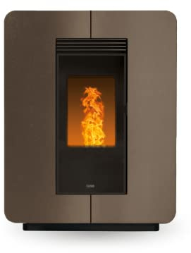 Estufa de pellets Klover modelo Astra Air ventilada slim acero bronce