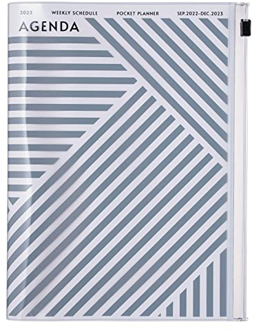 MARK'S 2022/2023 Taschenkalender A5 vertikal, Geometric Pattern, Gray: Von September 2022 bis Dezember 2023