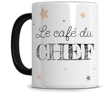 Générique Mug Personnalisé blanc avec texte personnalisable ORIGINAL STAR MUG Anse et Intérieur noir - Cadeau Original pour Homme Femme Anniversaire Bureau Collègue Noël - 330ML