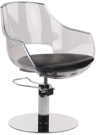 Ayala Friseurstuhl Ghost schwarz Friseursessel 360° Drehbar Frisörstuhl Barberstuhl Höhenverstellbarer Barbersessel Hydraulischer Friseurbedarf