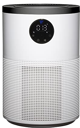 Daewoo Smart Air Purifier With WIFI, Ultra Quiet, 4 Speed Settings, 24 Hour Timer, Night Mode, HEPA 13 Filter That Captures Allergens, Pet Hair, Smoke, Odour And Large Dust Particles For Cleaner Air