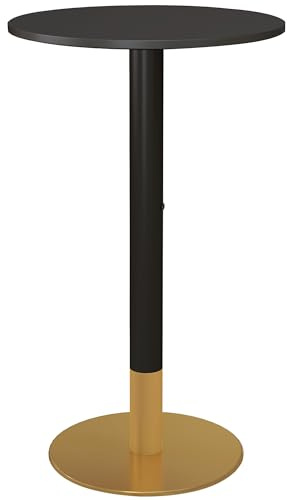 HOMCOM Table de Bar Ronde Mange-Debout 60L x 60l x 102H cm Noir