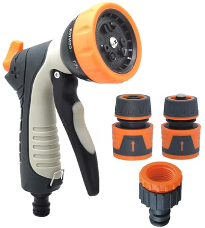 Schlauchdüse – Gartenschlauch-Spritzpistole, 9 Sprühmodi, Gartenbewässerungsdüse, rutschfeste Wasserschlauch-Sprühpistole zum Bewässern von Pflanzen, Rasen, Autowaschen, Autowaschen und Baden von