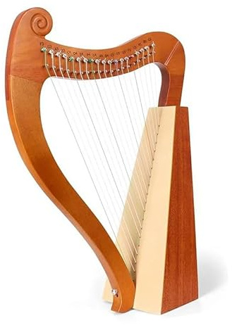 Anfänger harfe 15/19-saitige Lyra-Harfe Klavier Massives Holz Tragbares Musikinstrument Saiteninstrument Mit Stimmschlüssel(19)