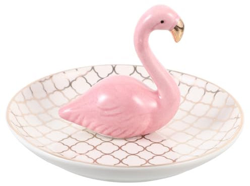 KITANDOVE Plateau Porte-bijoux Flamingo Organiseur De Bagues Plat à Bibelots En Céramique Plateau Pour Boucles d 39 Oreilles Pour Femme