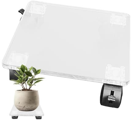 Soporte cuadrado con ruedas para plantas de 20 x 20 cm, soporte para plantas con ruedas, para uso en interiores y exteriores