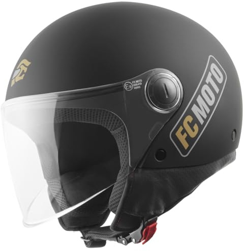 FC-Moto Square-RS Jethelm, schwarz matt/Gold, M