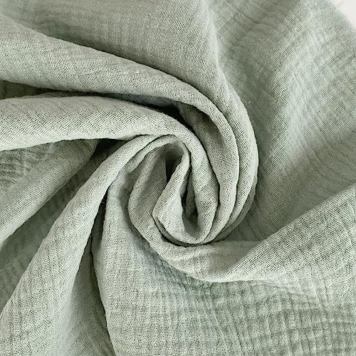 SYSUII 24 Stück Stoffservietten Baumwolle Musselin Servietten Stoff Tischservietten 43x43 cm Abwaschbare Servietten Tischdekoration für Partys Hochzeit Geburtstag Cafe Restaurant Küche-Grau grün