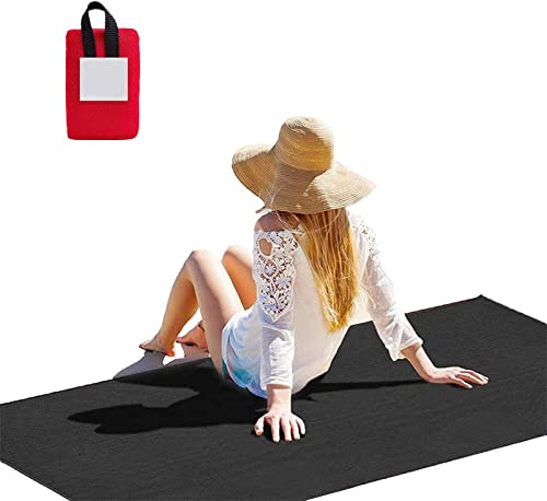 Tragbare Strandmatte mit Tasche, wasserdichtes Nylon, Picknickdecke, klein, feuchtigkeitsbeständig, für den Außenbereich, kompakte Reisedecke, für Camping, Wandern, Angeln, Abenteuer, geeignet