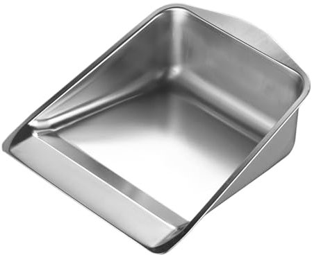Stainless Steel Dustpan - Heavy Duty Dustpan with Handle - Portable Metal Sweepers Household Cleaning Tool for Pet Hair Hardwood Floor Camping