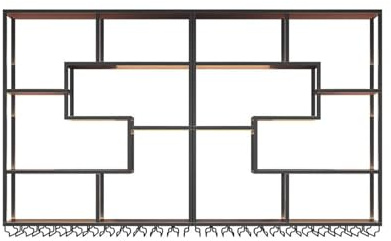 XDOPIRRS Metall-Weinschrank mit großer Kapazität, wandmontiertes industrielles Weinregal mit LED-Beleuchtung, Weinflaschen-Präsentationsregal, mit Glashalter, Weinregal aus Eisenstreifen(Black,140cm)