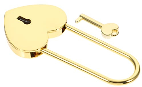 SHINEOFI Candado Pequeño De Corazón De Metal Con Llave, Seguro y Decorativo Para Diarios y Cajas De Almacenamiento, Uso Multifuncional Mochilas y Equipaje, 1 Unidad