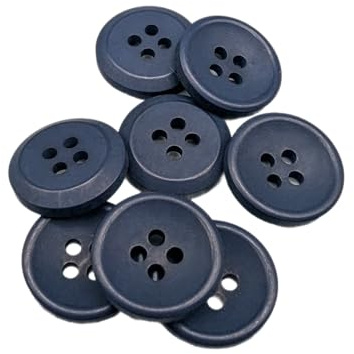 Botiboton - 50 Botones para camisas en colores calidos - 5 medidas y 12 colores a escoger - con 4 agujeros de 2 mm - Fabricado y Enviado desde España - color Azul Marino, medida 18 mm