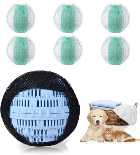 Pet Hair Remover and Laundry Ball Set, Reusable Dog Hair Remover for Laundry, Lint Catcher Laundry Ball in Washing Machine, Pet Hair Catcher for Clothes, Bedding