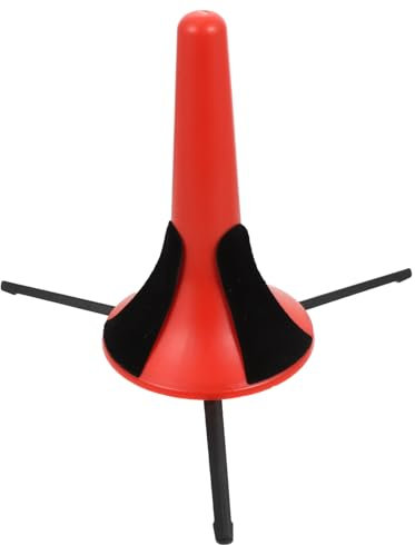 MILISTEN Trompetenständer mit Abnehmbarem Faltbarem Metalltripod für Blasinstrumente Rot Tragbarer Trompetenhalter für Orchestermusik und Weitere Anwendungen