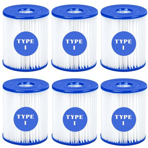 Mallez Lot de 6 cartouches filtrantes de rechange pour piscine gonflable, taille I, 7,9 x 8,9 cm