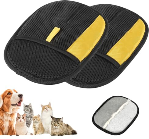 Pet Hair Removal Glove for Cats & Dogs, 2025 New Pet Hair Remover Electrostatic Gloves Pet Hair Remover Glove for Couch, Furniture, Carpet, Curtain, Washable Reusable Animal Fur Removal Tool (2PCS)