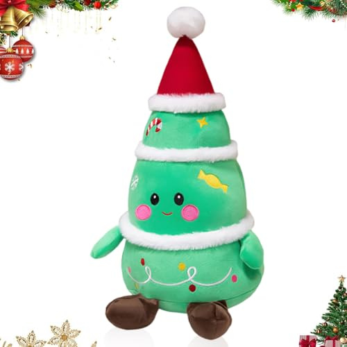 CRTLNYH Weihnachtsbaum-Plüschtier, Weihnachtsbaum-Plüschkissen,23CM Weihnachten Hängedeko,Plüschtiere Plüschpuppe Weihnachten Dekoration Home Deko Geschenk
