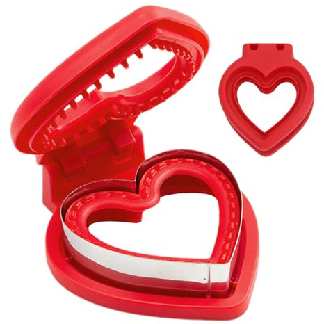 Tagliapasta a forma di sandwich – Taglierina in acciaio a forma di cuore, stampo per biscotti e sigillatura, manico in polipropilene con materiale sicuro per uso alimentare, divertente strumento da