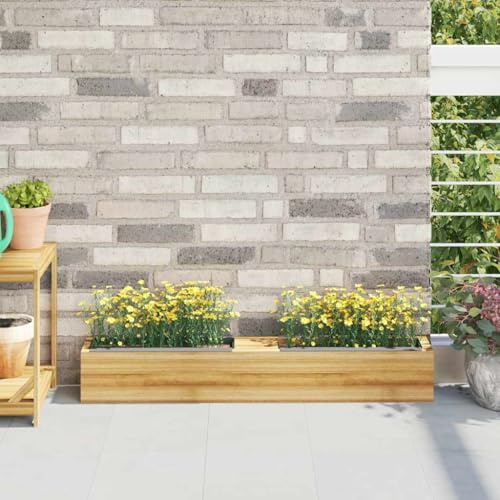 ULUYYUC Lot de 12 jardinières grises - 36 x 13,5 x 9,5 cm - En 100 % polypropylène - Jardinière pour palettes européennes - Parterre de jardin surélevé - Design moderne et robuste - Pour l'intérieur