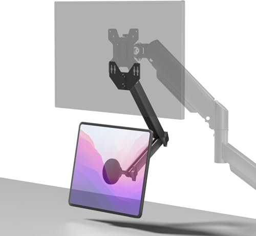 ergoiuon Adaptador de montaje VESA universal para tabletas, brazo de extensión de brazo de monitor, compatible con tableta/teléfono/pantalla portátil de 4.7 a 15.6 pulgadas, instalación rápida